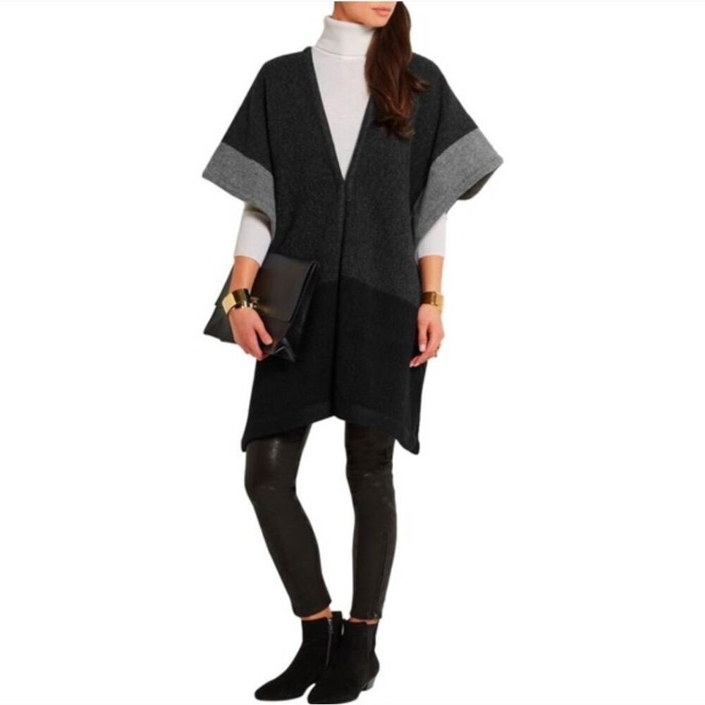 Madewell Colorblock Wool Blend Blanket Poncho Cardigan Sz. O/S